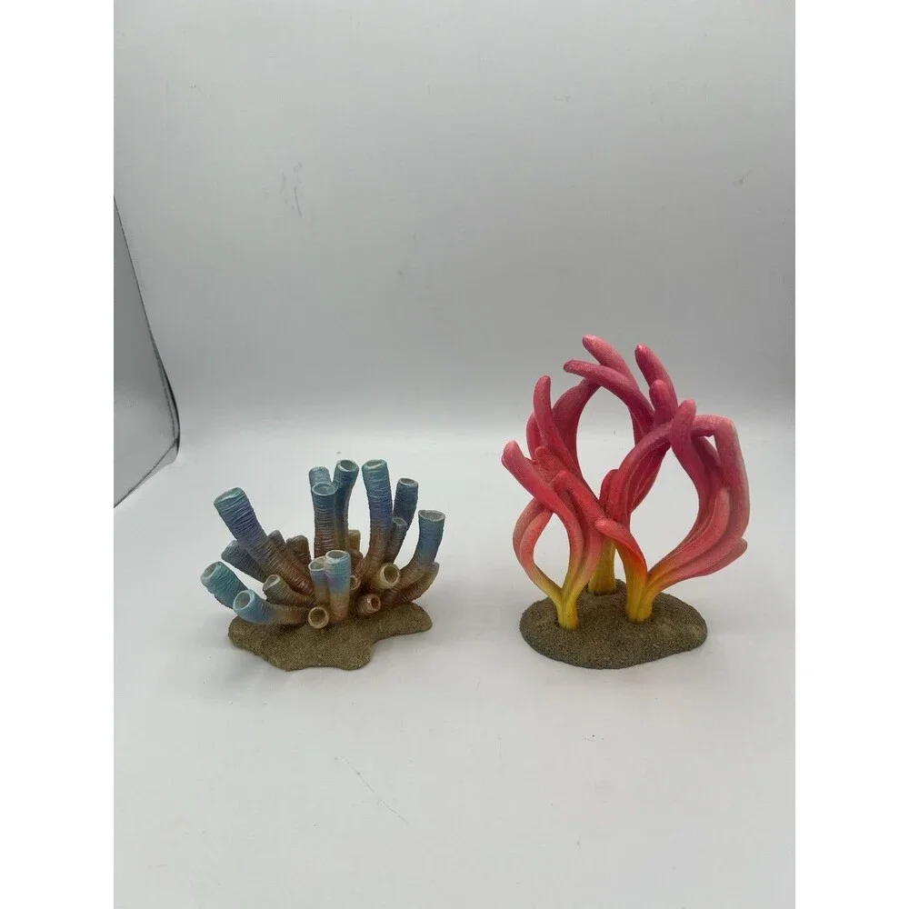 Aquarium Coral Decor Bundle Lot 2 Fish Tank Ornaments Resin Reef Decorations